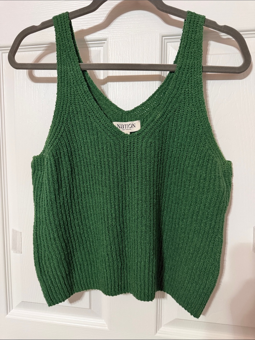 Nation LTD Green Ribbed V-Neck Tank